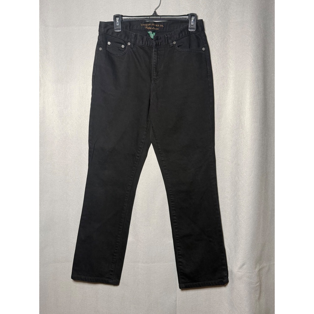 Lauren Ralph Lauren Jeans Co Womens Black Straight Leg Denim Pants Size 6